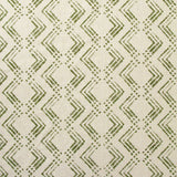 Fabric in a diamond grid pattern in olive on a cream field.