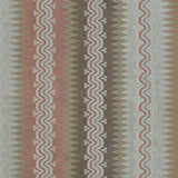 Handwoven silk fabric with wavy lines in pink, brown, green, and ivory.