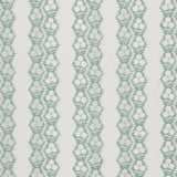 Fabric in a botanical stripe print in gray-blue on a white field.
