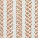 Fabric in a botanical stripe print in sienna on a white field.