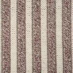 Broadloom carpet with stripes of cream and maroon.