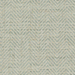 Detail of a grasscloth wallpaper with a herringbone weave in cream and aqua.