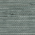 Detail of a pearlized jute grasscloth wallpaper in mottled gray-blue.