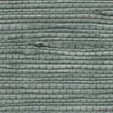 Detail of a pearlized jute grasscloth wallpaper in mottled gray-blue.