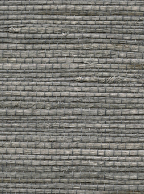 Detail of a jute grasscloth wallpaper in mottled gray.