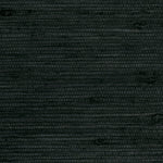 Detail of a grasscloth wallpaper with a jute with rich texture in inky black.