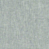 Detail of a grasscloth wallpaper in textured pale aqua on a paper backing.