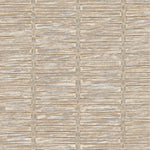 Detail of a metallic-rubbed paperweave grasscloth wallpaper in tan.