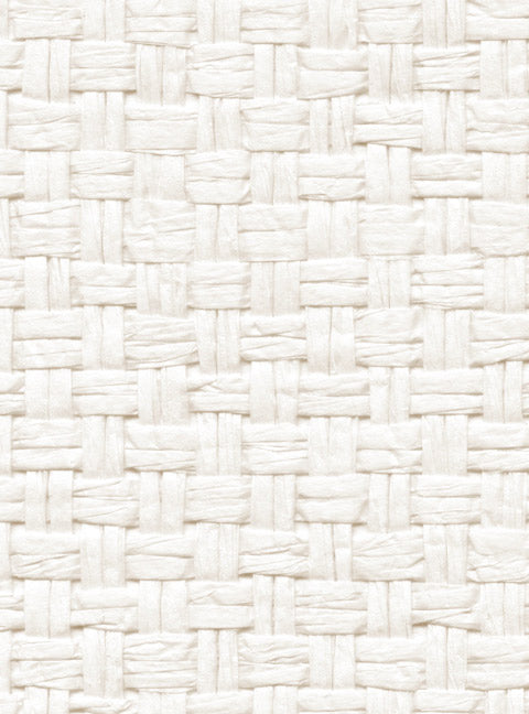 Detail of a paperweave grasscloth wallpaper in white.