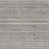 Detail of a sisal grasscloth wallpaper in mottled shades of gray on a paper backing.