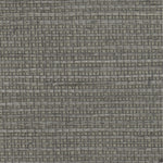 Detail of a sisal grasscloth wallpaper in mottled gray on a paper backing.