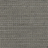 Detail of a sisal grasscloth wallpaper in mottled gray on a paper backing.