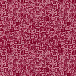 Hand drawn Greek Key pattern in fuchsia red on pink.