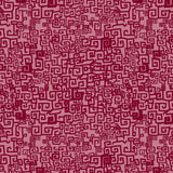 Hand drawn Greek Key pattern in fuchsia red on pink.