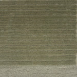 Handknotted rug in a cut pile & loop stripe in solid sage green. 