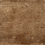 Handknotted rug with solid cut pile in warm brown silk