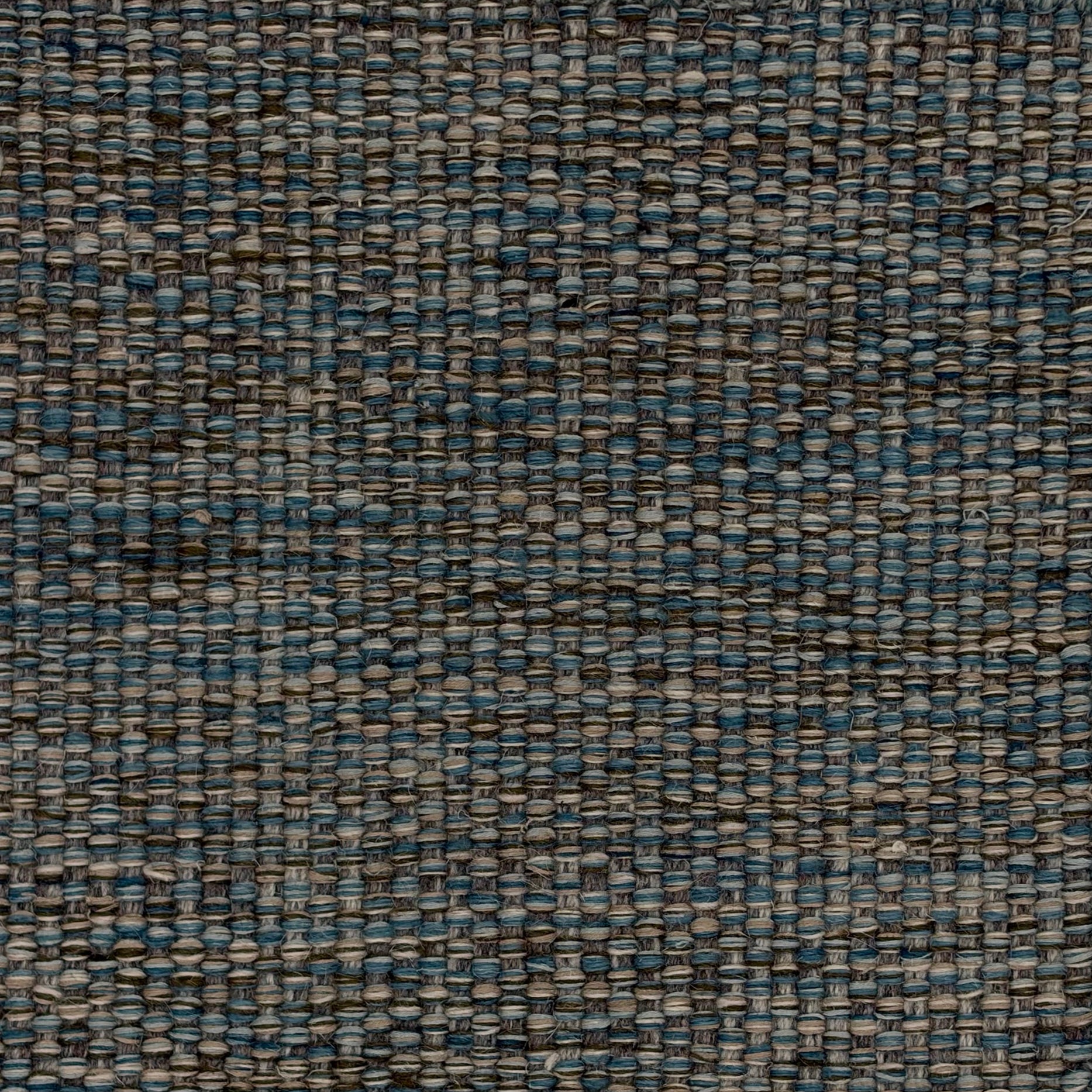 Textured blue and brown handwoven rug