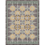 Decorative rug with geometric pattern on a plain background