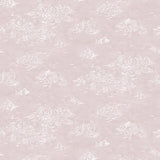 Painterly cloud pattern in white on a pastel pink watercolor field.