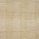 Woven rug swatch with thin chevron pattern in white and taupe