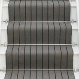 Striped flatweave runner in grey and black