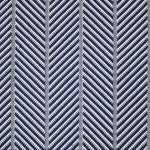 Broadloom carpet swatch in a herringbone pattern dark blue color