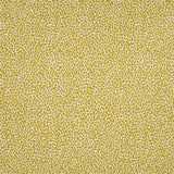 Fabric in a dappled animal print in shades of olive and mustard on a cream field.
