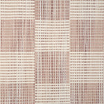 Broadloom carpet in a ribbed checkerboard pattern in cream and taupe.
