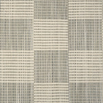 Broadloom carpet in a ribbed checkerboard pattern in cream and grey.