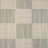 Broadloom carpet in a ribbed checkerboard pattern in cream and grey.