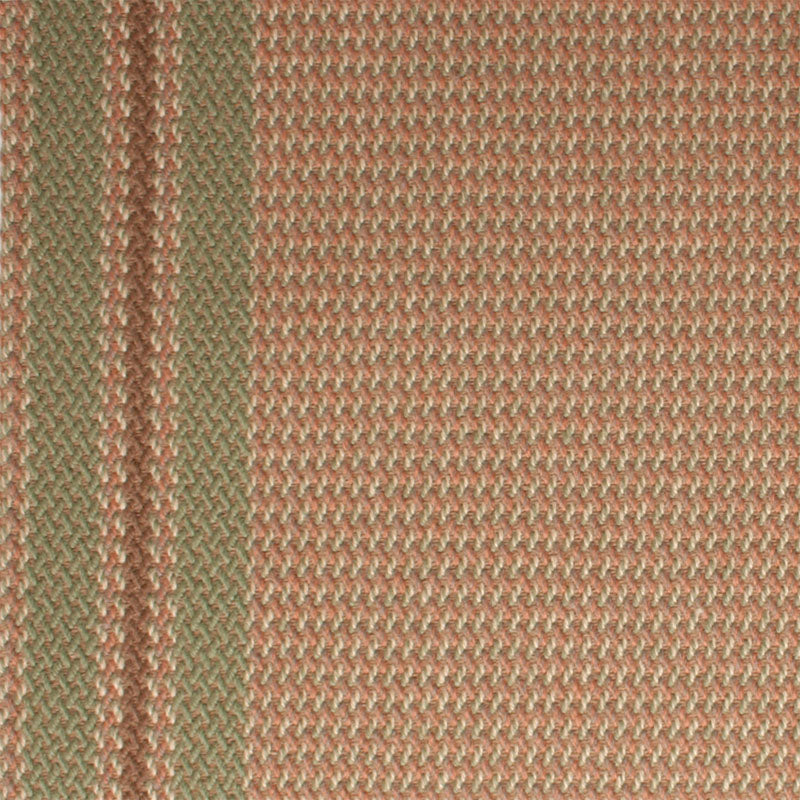 Striped flatweave runner in green and pink