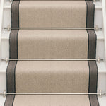 Striped flatweave runner in cream and black