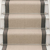 Striped flatweave runner in cream and black