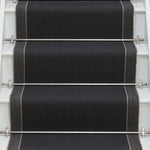Striped flatweave runner in charcoal