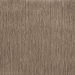 Broadloom carpet in a cut pile strié design in taupe.