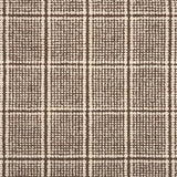 Broadloom carpet with windowpane check in cream and brown. 