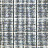 Broadloom carpet with windowpane check in cream and blue.