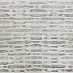 Broadloom carpet in a flatwoven wavy stripe in grey on a cream field. 