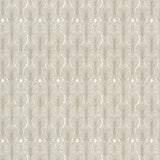 Detail of fabric in a striped damask pattern in olive on a cream field.