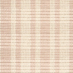Broadloom rug with pink and beige stripes on a checkered background