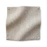 Square fabric swatch of heathered wool in a cream colorway.