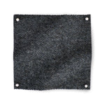 Square fabric swatch of wool in a charcoal colorway.