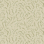 Detail of wallpaper in a painterly floral print in sage and white on a light green field.