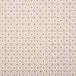 Broadloom carpet in a dense circle lattice with small floral accents in taupe on a cream field.