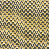 Patterned rug with a black and yellow chevron design