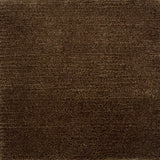 Handknotted rug in wool and merino in solid cut pile in chocolate brown.