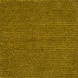 Handknotted rug in wool and merino in solid cut pile in bright mustard yellow.