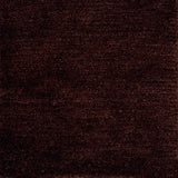 Handknotted rug in wool and merino in solid cut pile in dark brown.