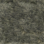 A close-up texture shot of a shaggy silk  high-pile rug in a mottled gray.