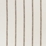 printed linen fabric in a minimal geometric linear pattern in brown on a cream field.
